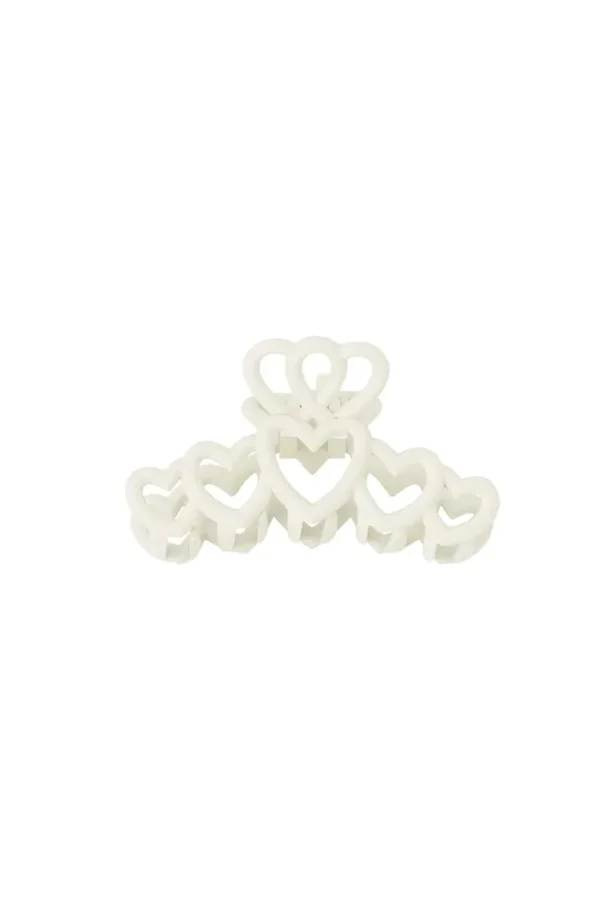 haarklem hartjes wit Hartjes haarklem - Crème