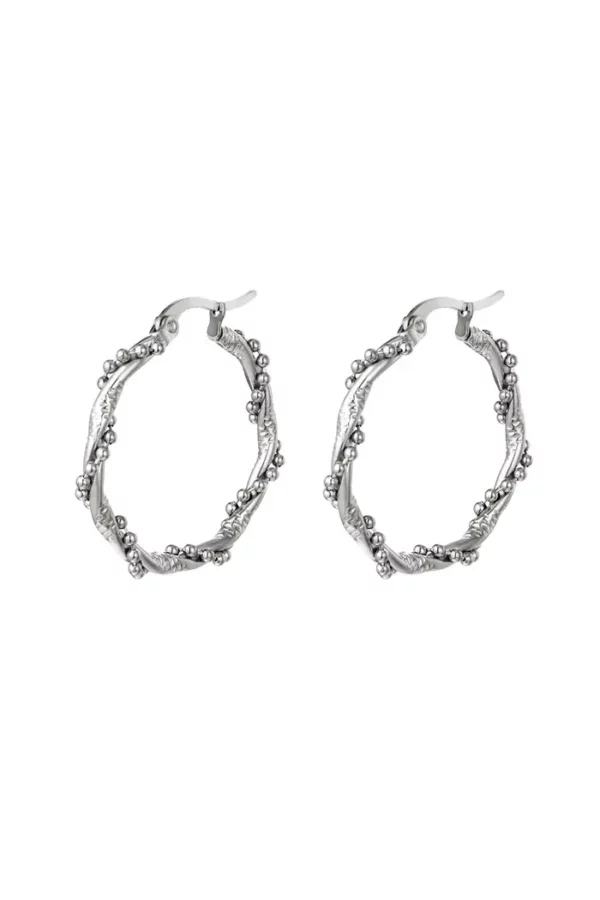 gedraaide parels Oorbellen met gedraaide parels - Zilver