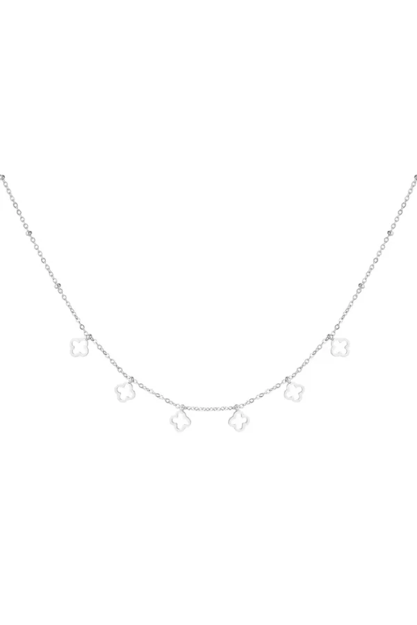216885-111 Klaver ketting - Zilver