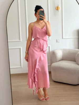 Ruffel maxi jurk