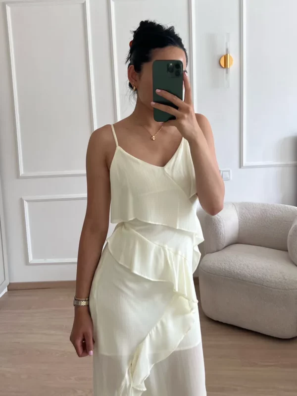 85ab26b3ca3de874934376a32aa4fcc0 Ruffel maxi jurk