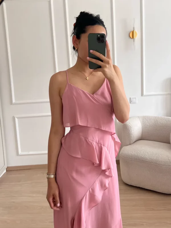 bbaf767c464b71d16f0295b552e0929d Ruffel maxi jurk