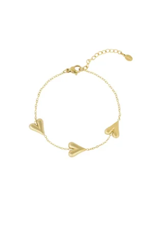 Harten armband - goud